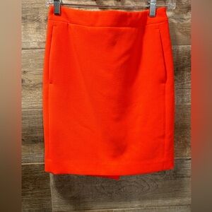 J Crew Pencil Skirt in Bright Orange